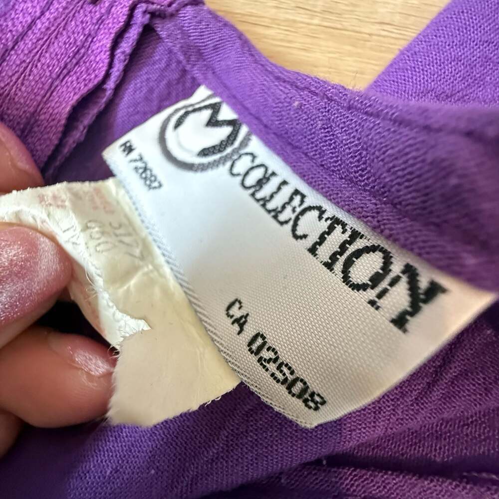 Vintage M Collection Purple Short Sleeve Wide Leg Jumpsuit Size M - Picture 5 of 9